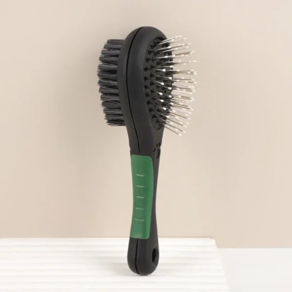 Double-Sided Pet Grooming Brush,2-in-1 Massage & Deshedding Brush For Cats And Dogs,Self-Cleaning Hair Removal & Grooming Tool.