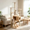 177 Premium Large Wooden Cat Tree-Multi-Level Cat Tower With Natural Sisal Scratching Posts,Climbing Platforms & Cozy Play Space.