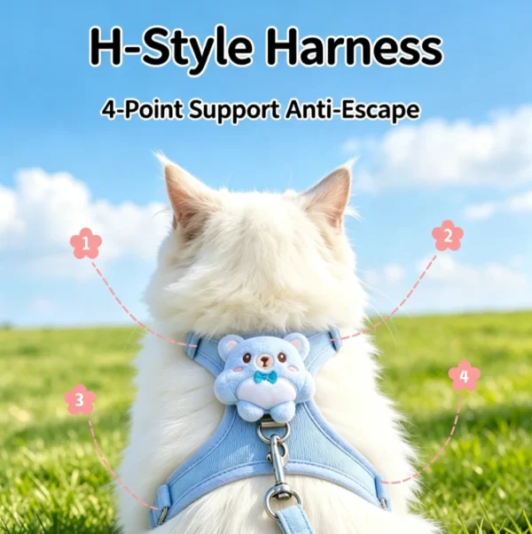 180 Soft & Breathable Adjustable Pet Harness With Leash-Comfortable Vest Harness For Small Dogs & Cats.