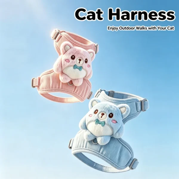 182 Soft & Breathable Adjustable Pet Harness With Leash-Comfortable Vest Harness For Small Dogs & Cats.