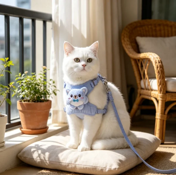 190 Soft & Breathable Adjustable Pet Harness With Leash-Comfortable Vest Harness For Small Dogs & Cats.