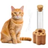 Wooden Pet Hair Keepsake Box-Cat Whisker & Dog Hair Collection Display Holder With Test Tube Stand.