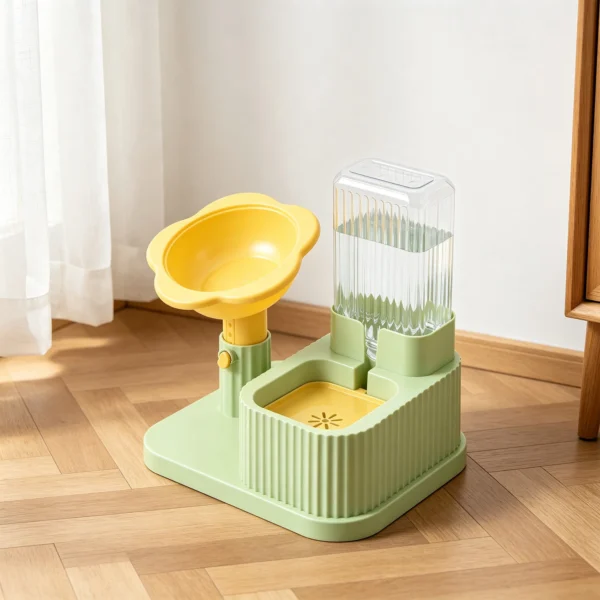 242 Elevated Ceramic Cat & Dog Food Bowl,Double Pet Feeding Bowl With Water Dish,Raised Cat Bowl For Food & Water,Easy-Clean Pet Feeding Station.