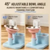 245 Elevated Ceramic Cat & Dog Food Bowl,Double Pet Feeding Bowl With Water Dish,Raised Cat Bowl For Food & Water,Easy-Clean Pet Feeding Station.