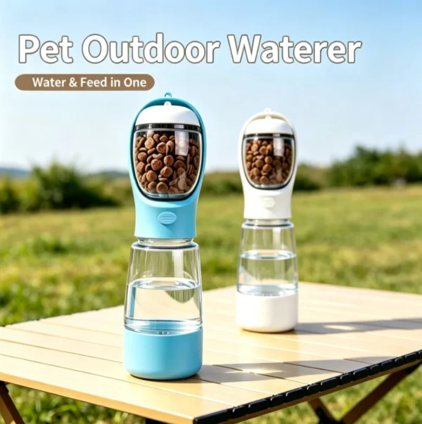 271 3-in-1 Portable Dog Water Bottle-Leakproof Travel Water Dispenser For Dogs And Cats.