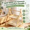 wooden-cat-hammock-detail.webp Wooden cat hammock frame detail — breathable mesh double layer design