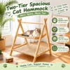 306 Modern Wooden Cat Hammock-Double-Layer Breathable & Cozy Cat Bed For Home Use.