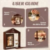 Wooden Rotating Memorial Pet Photo Frame For Dogs & Cats,Double-Sided Pet Picture Frame With Heart-Shaped Hair Keepsake Ornament,Personalized Writing Display.