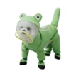 Frog-Shaped Dog Raincoat With Leash & Four-Leg Coverage,Full-Body Waterproof Pet Rain Jacket,Dirt-Resistant Dog Apparel.