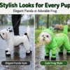 Frog-Shaped Dog Raincoat With Leash & Four-Leg Coverage,Full-Body Waterproof Pet Rain Jacket,Dirt-Resistant Dog Apparel.