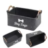 Wooden Handle Felt Storage Basket,Stylish Home Organizer Bin For Pet Treats,Toys & Desktop Miscellaneous Items.