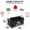 Wooden Handle Felt Storage Basket,Stylish Home Organizer Bin For Pet Treats,Toys & Desktop Miscellaneous Items.