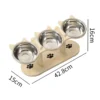 Adjustable Dog Bowls,Elevated Pet Feeding,Non Slip Dishes With Wood Stand.