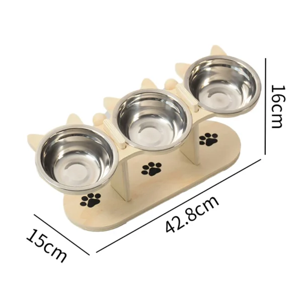 Adjustable Dog Bowls,Elevated Pet Feeding,Non Slip Dishes With Wood Stand.