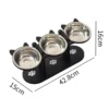 Adjustable Dog Bowls,Elevated Pet Feeding,Non Slip Dishes With Wood Stand.