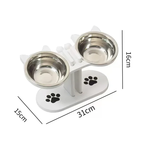 Adjustable Dog Bowls,Elevated Pet Feeding,Non Slip Dishes With Wood Stand.
