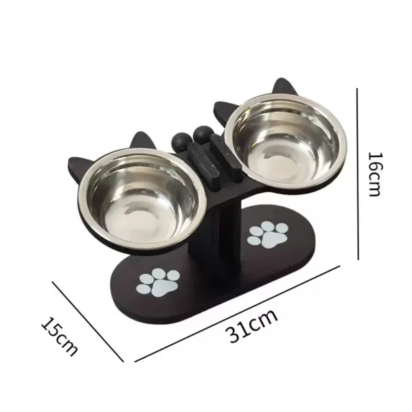 Adjustable Dog Bowls,Elevated Pet Feeding,Non Slip Dishes With Wood Stand.
