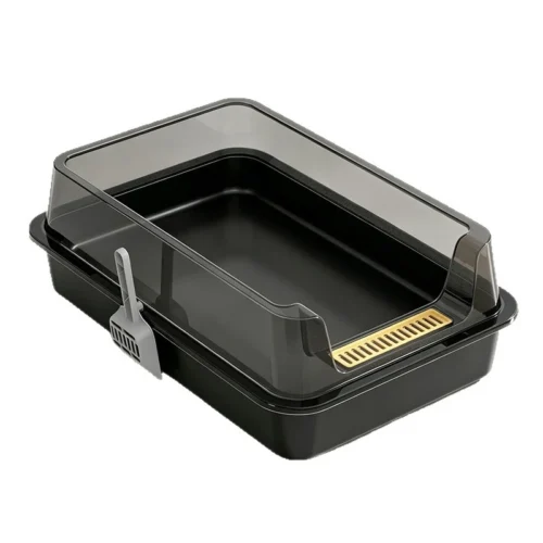 Extra Large Cat Litter Box,High-Sided Splash-Proof Plastic Cat Toilet,Anti-Tracking Litter Tray For Large Cats,Easy-Clean Pet Litter Box.