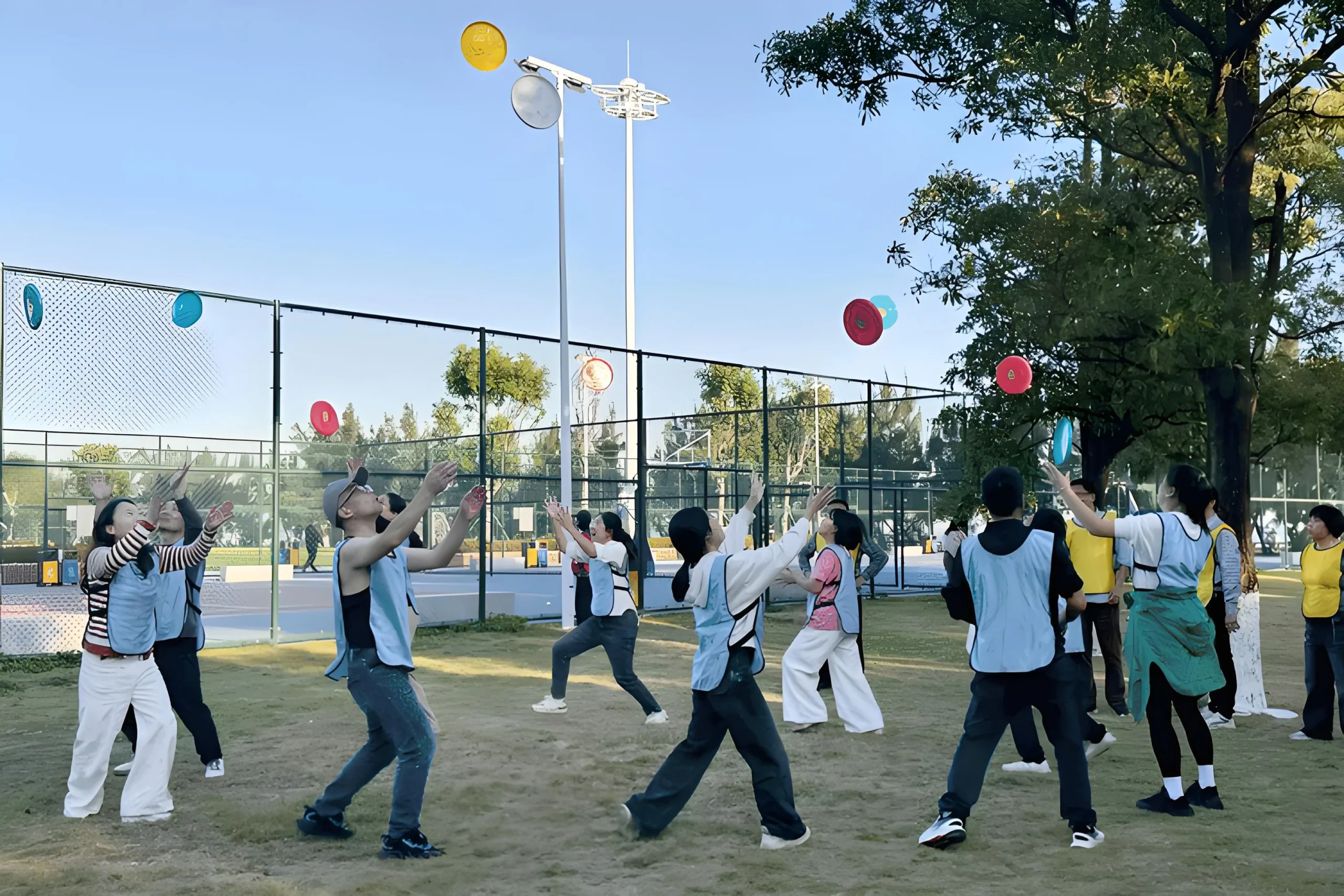 Ventop team outdoor frisbee building event — company team activity
