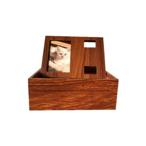 主图 (15) Wooden Pet Urn with Photo Frame, Memorial Box for Dog & Cat Ashes