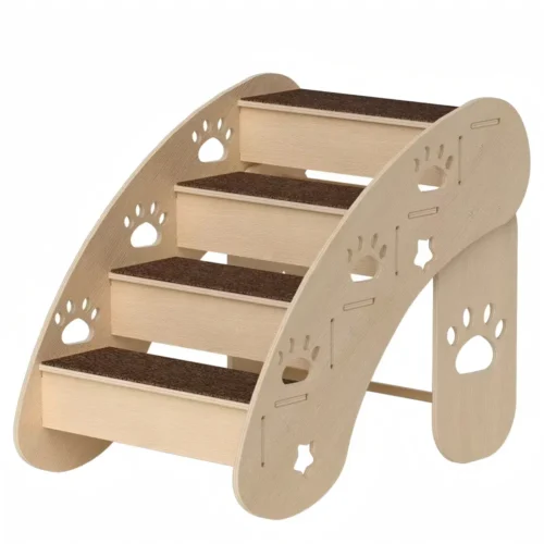 Wooden Pet Stairs with Anti-Slip Steps