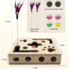 副图1 (1) Wooden Cat Puzzle Toy with Feather Teaser