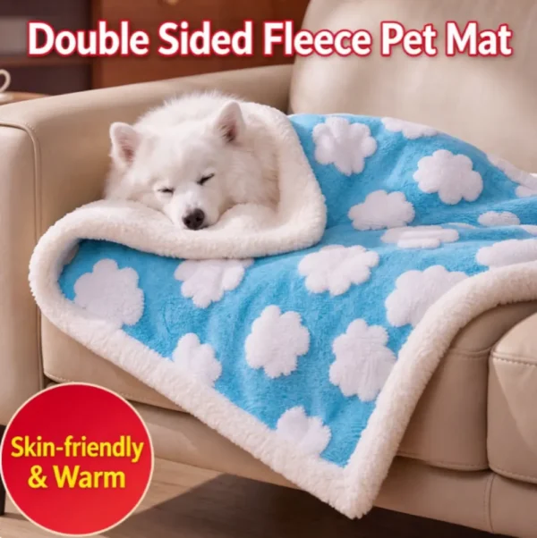 Soft Flannel Pet Blanket, Warm Double Sided Dog Cat Bed Blanket