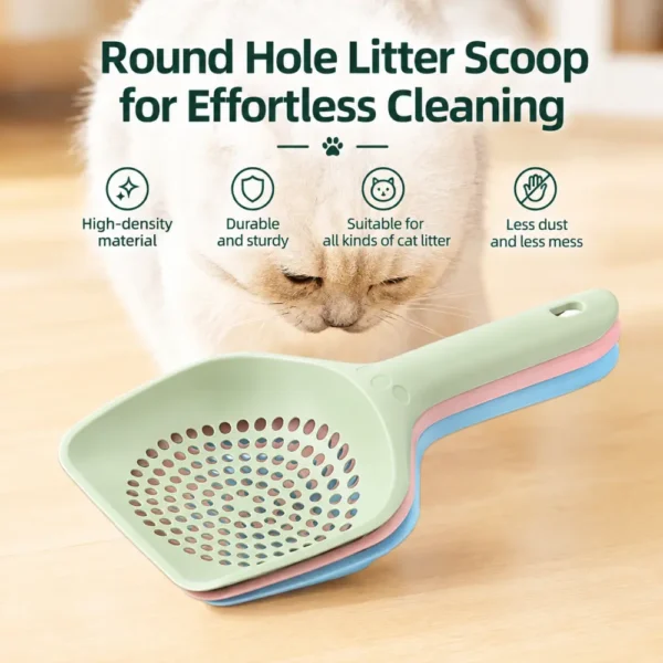 副图1 (8) Reusable Cat Litter Scoop with Sifting Holes