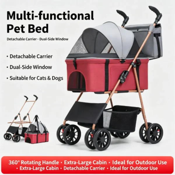 副图1 (9) Multifunctional Pet Travel Stroller
