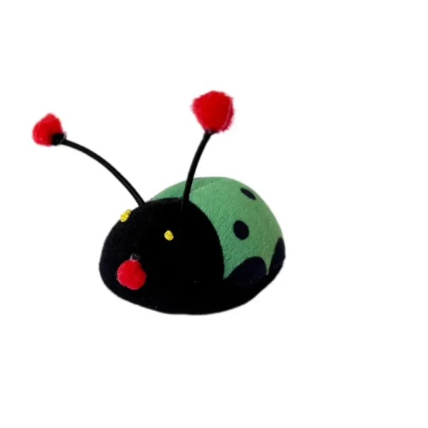 Plush Ladybug Cat Toy with Pull String