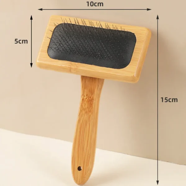 副图2 (15) Bamboo Pet Slicker Brush, Removes Loose Hair & Detangles Mats