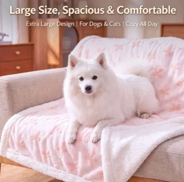 Soft Flannel Pet Blanket, Warm Double Sided Dog Cat Bed Blanket