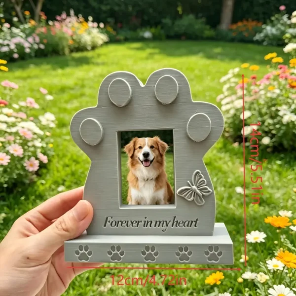 副图3 Pet Memorial Photo Plaque with Paw Print
