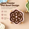 副图3 (7) Ceramic Slow Feeder Pet Bowl with Bamboo Stand