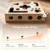 副图4 (1) Wooden Cat Puzzle Toy with Feather Teaser