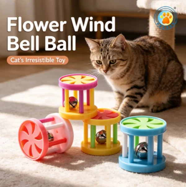 Cage Bell Cat Toy, Colorful Plastic Kitten Interactive Play Toy