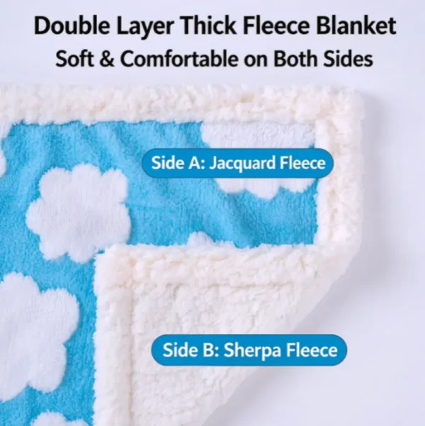 Soft Flannel Pet Blanket, Warm Double Sided Dog Cat Bed Blanket