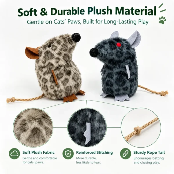 Catnip Plush Mouse Toy for Cats