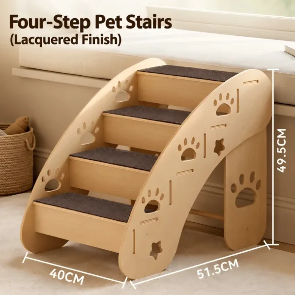 副图5 (1) Wooden Pet Stairs with Anti-Slip Steps