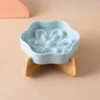 副图7 Ceramic Slow Feeder Pet Bowl with Bamboo Stand