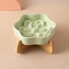 副图8 Ceramic Slow Feeder Pet Bowl with Bamboo Stand