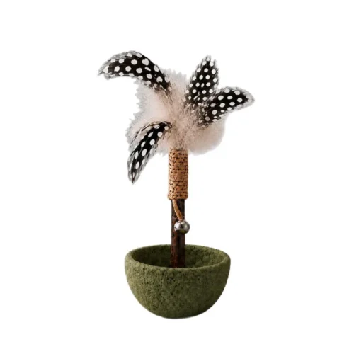 Catnip Tumbler Cat Toy, Feather Interactive Kitten Teaser with Bell