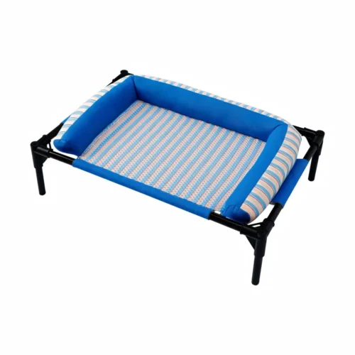 Elevated Dog Bed with Bolster, Raised Cooling Pet Cot Bed for Dogs & Cats
