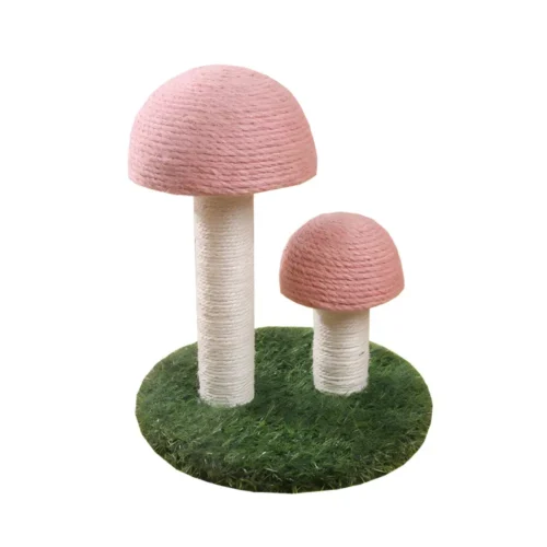 Mushroom Cat Scratching Post, Double Mushroom Sisal Cat Tree for Kittens