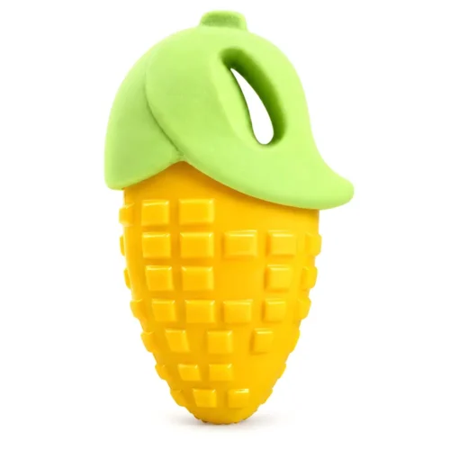 TPR Squeaky Corn Dog Chew Toy for Dental Teeth Cleaning