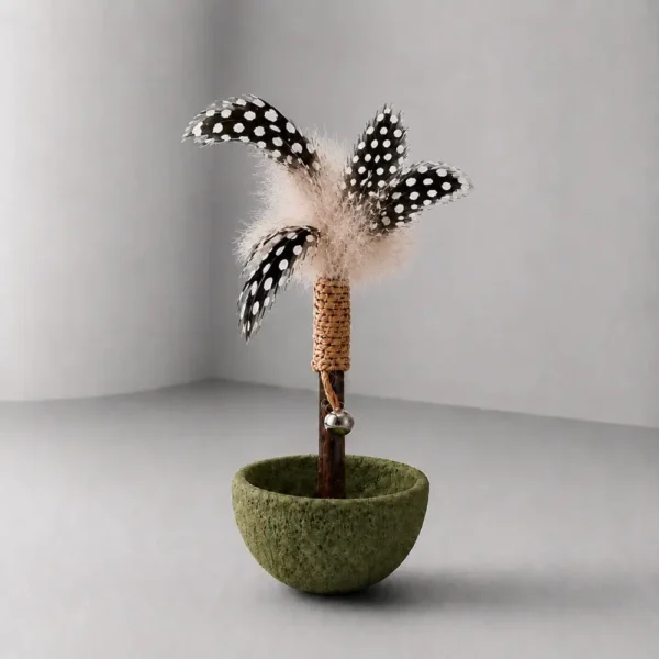 Catnip Tumbler Cat Toy, Feather Interactive Kitten Teaser with Bell