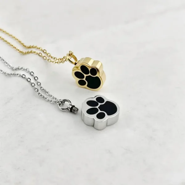 副图1 (53) Pet Memorial Paw Urn Necklace | Engravable Pet Ashes Pendant