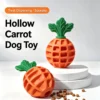 副图1 (79) Carrot Silicone Dog Treat Dispenser Toy, Squeaky Chew Toy