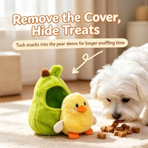 副图2 (75) Wholesale Duck Pear Snuffle Plush Squeaky Dog Puzzle Treat Toy