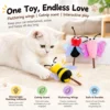 Wooden Wand Cat Teaser Toy, Insect Shape Molar Cat Toy with Crinkle Paper